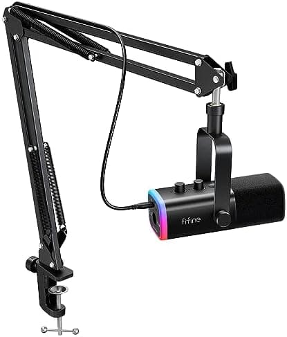 FIFINE XLR/USB Gaming Microphone Set, Dynamic PC Mic for Streaming…