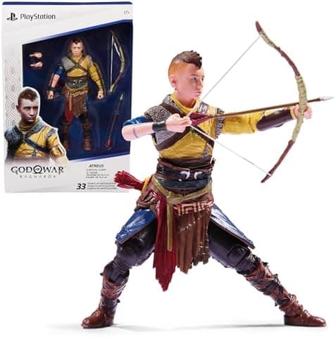 PlayStation God of War Ragnarok, 6” Atreus Action Figure with 4 Accessories, The Shapes Collection, for PS5 Fans & Collectors…