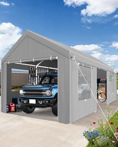COBIZI Carport 12'x20' Heavy Duty Portable Garage, 2.0 Powder Coated Frame(Better Than Galvanized)…