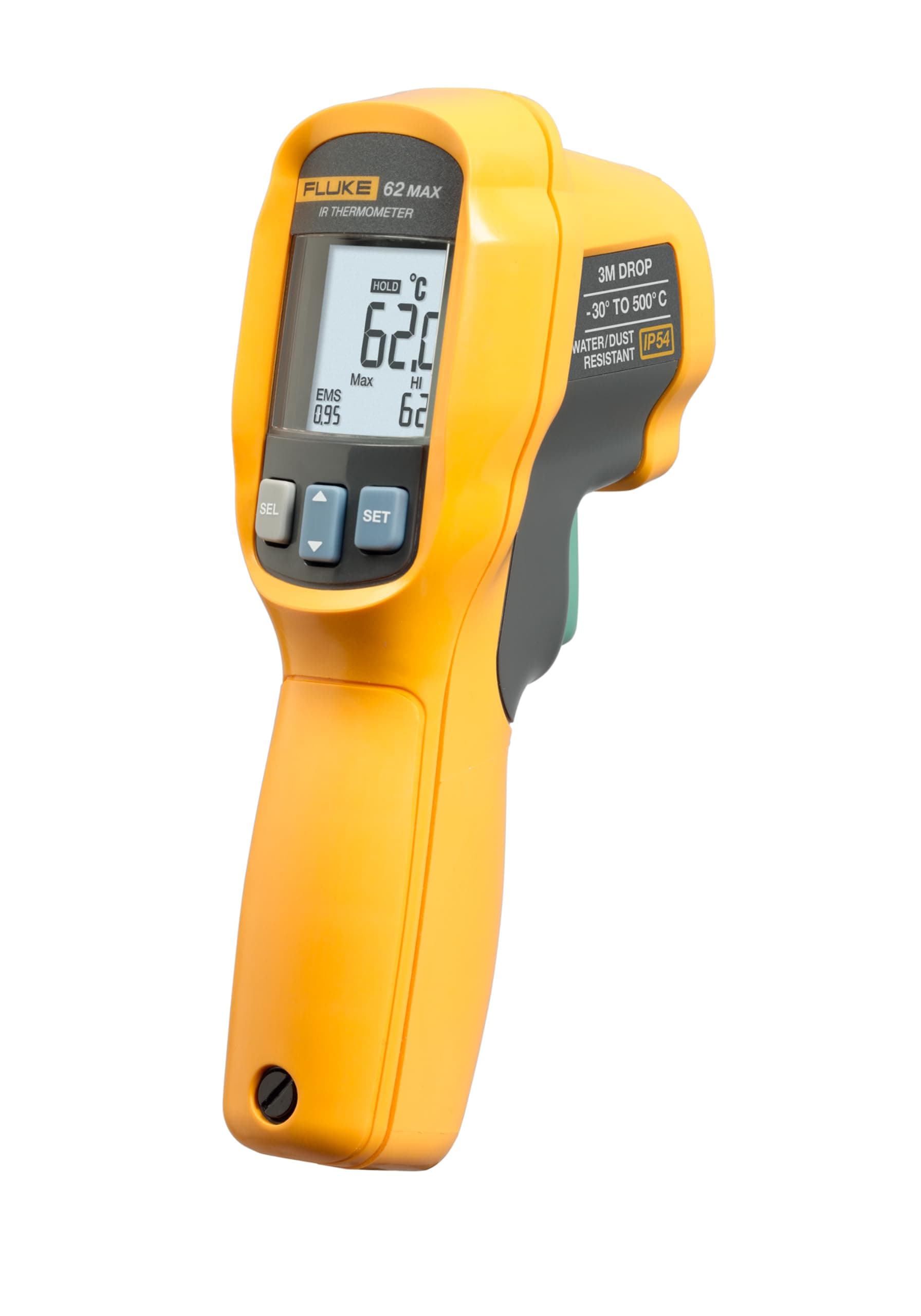 Fluke 62 Max Industrial Infrared Thermometer, -22 to +932 Degree F Range, Single Laser Targeting…