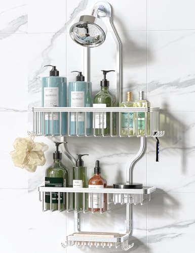 YASONIC Never Rust Shower Caddy Hanging, Aluminum Shower Racks for…