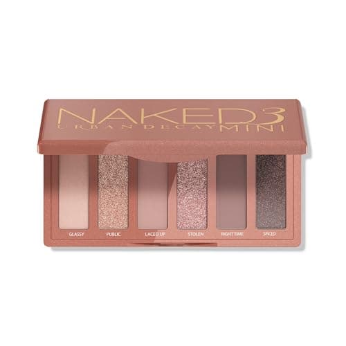 URBAN DECAY Naked 3 Mini Eyeshadow Palette - 6 Soft Pink Shadows, Multi-Use Matte & Shimmer Finishes…