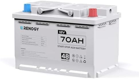 Renogy 12V 70Ah AGM Car Battery H6, Group 48 Start and Stop…