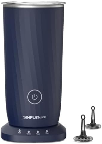SIMPLETASTE Milk Frother, 4-in-1 Electric Milk Frother and Steamer, Automatic Warm and Cold Foam Maker and Milk Warmer for Latte…