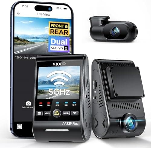 VIOFO A229 Plus Dash Cam Front and Rear, Dual STARVIS 2 Sensors, 2 Channel HDR, 1440P+1440P Voice Control Car…