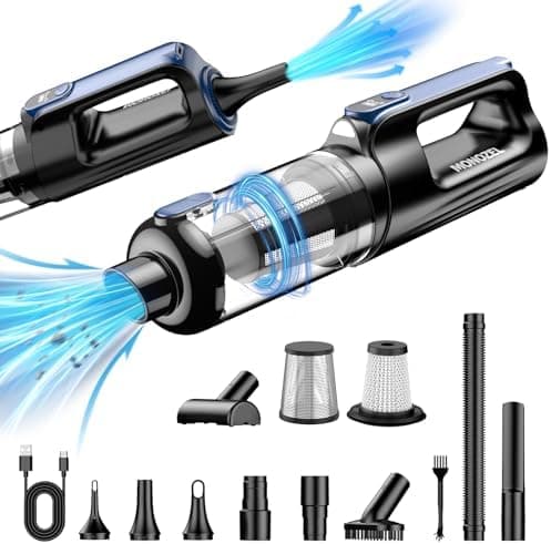 MONOZEL Car Vacuum Portable Cordless, 18000Pa 2 in 1 Vacuum Cleaner&Air Duster, 130W Brushless Motor Handheld Vacuum Cordless…