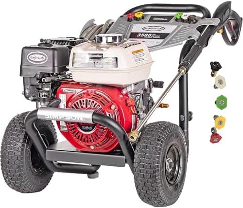 Simpson 3500 PSI Gas Pressure Washer, 2.5 GPM Commercial Power Washer, Honda Engine, Cold Water, 25' Hose, PowerShot, 49-State…