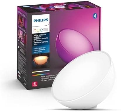 Philips Hue Go Smart Portable Dimmable Table Lamp, White - White and Color Ambiance LED Color-Changing Light…