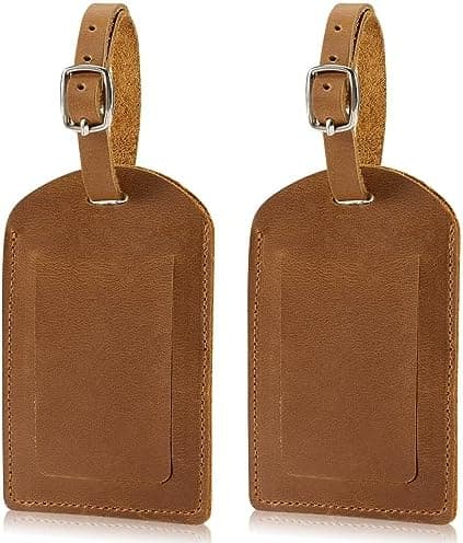 Ringsun Ringsun Genuine Leather Luggage Tag for Suitcases ID Tags Bag Tags for Luggage (2 Pack)