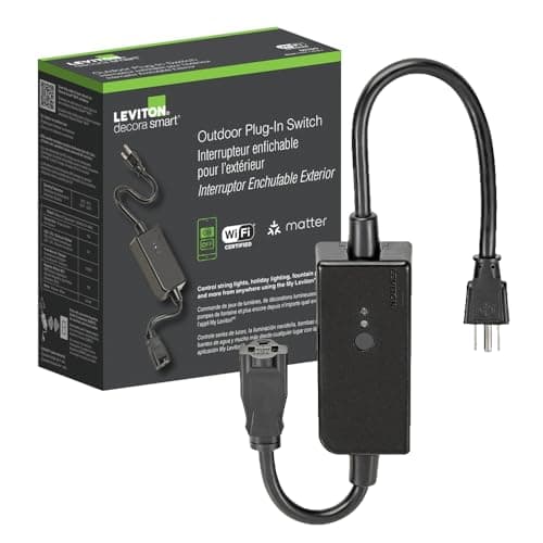 Leviton Decora Smart Wi-Fi Outdoor Plug, Works with Matter, My Leviton, Alexa, Google Assistant, Apple…