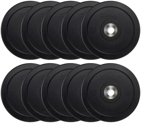 CAP 2-inch Olympic Bumper Plate Weight Set | 100-370 lbs | Multiple Colors | Storage Rack Optional