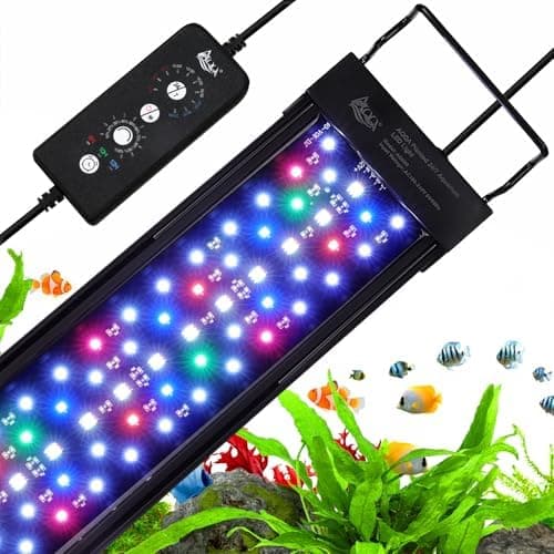 AQQA LED Aquarium Light, 24/7 Mode IP68 Waterproof Extendable Bracket Fish Tank Light, DIY Mode…