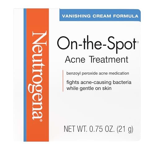 Neutrogena On-The-Spot Acne Spot Treatment Cream with 2.5% Benzoyl Peroxide, Gentle Face Blemish Medicine for Acne-Prone Skin…