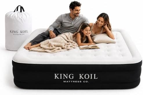 King Koil 20" Queen Air Mattress with Built-in High-Speed Pump - CNN Underscored Top Pick, Sleeps…