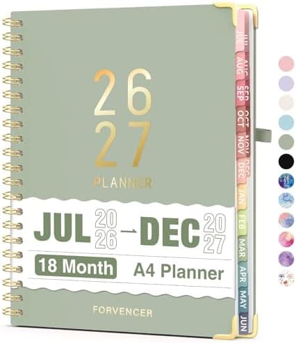 Jul 2026 - Dec 2027 Planner, Forvencer 18 Month Academic Planner 2026-2027, 8.5" x 11", Calendar Planner…