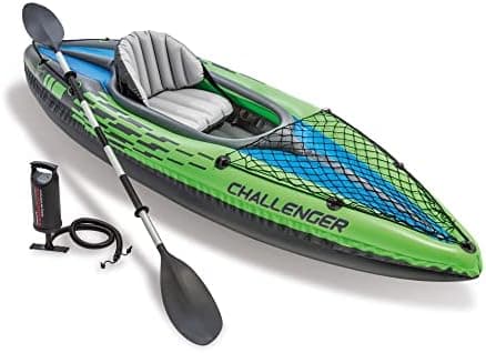 INTEX Challenger Inflatable Kayak Series: Includes Deluxe 86in Kayak Paddles and High-Output Pump – SuperStrong PVC – Adjustable…