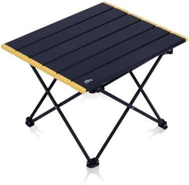 iClimb Ultralight Compact Camping Folding Table with Carry Bag (Black - S)