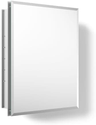 Kohler CB-CLR1620FS Frameless Bathroom Mirror Medicine Cabinet, Single Door, Rectangular Beveled…