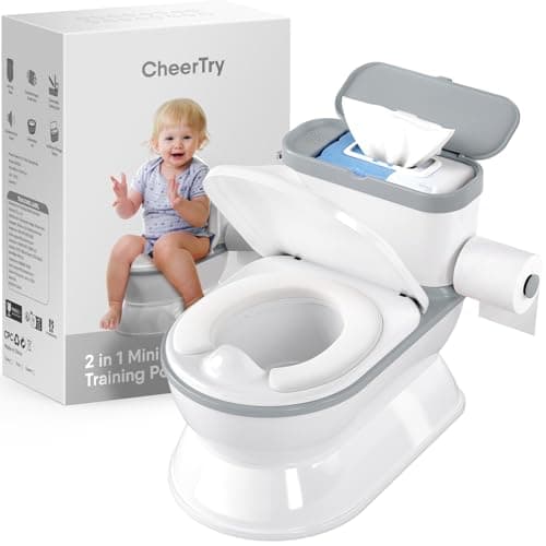 CheerTry 2-in-1 Toddler Potty Training Toilet - Larger Potty Chair & Detachable Training Seat for Boys & Girls Ages 1-3 with…