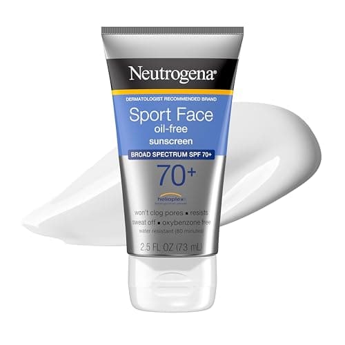 Neutrogena Sport Face Sunscreen Lotion SPF 70+ Oil Free Sweat and Water-Resistant Broad Spectrum UVA UVB Protection…