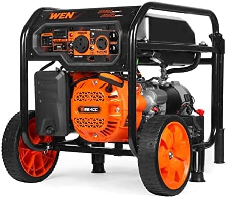 WEN 5600-Watt Portable Generator, Electric Start, 224cc, Transfer-Switch and RV-Ready with CO Shutdown Sensor (GN5602X)