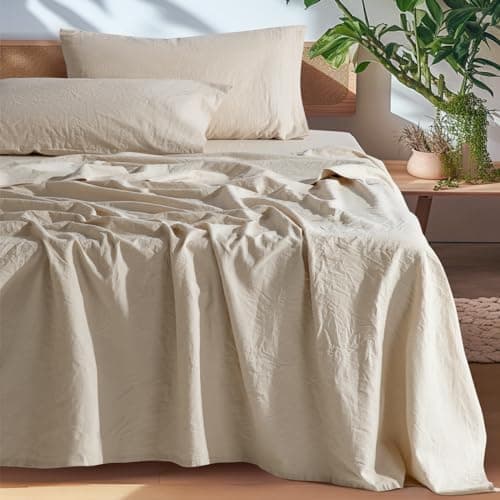 SONORO KATE 100% French Pure Linen Sheets, Breathable and Durable Linen King Size Sheets, Anti-Tear Linen Bed…