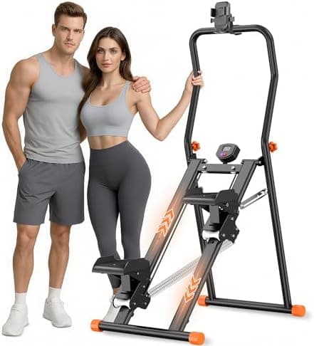 EPHESPORT Stair Stepper for Home Gym, 2.0 Stair Climber with 3-Level Adjustable Resistance, Non-Slip Pedals, Digital Monitor &…