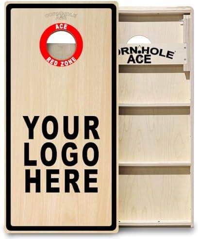 CornholeAce Custom ACE Red Zone | Cornhole Board Set | No Bounce! Made of Baltic Birch Plywood, Includes Handles, Made in USA…