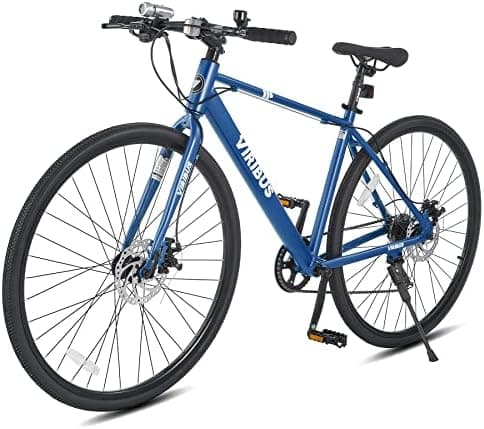 VIRIBUS Hybrid Bikes, 28 inch Mens Hybrid Bicycle 7 Speed with Lightweight Aluminum Frame & Disc Brakes, 700C Retro Vintage Adult…