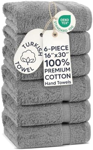 Chakir Turkish Linens 6 Piece Hand Towels, 100% Cotton Luxury Turkish…