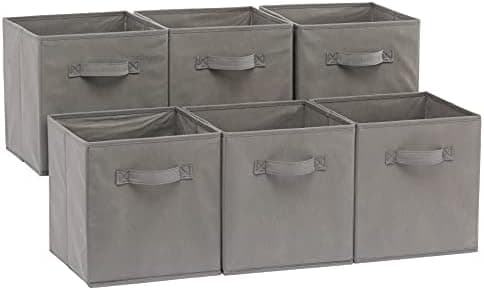 Amazon Basics Collapsible Fabric Storage Cubes Organizer with Handles, Sturdy, Foldable…