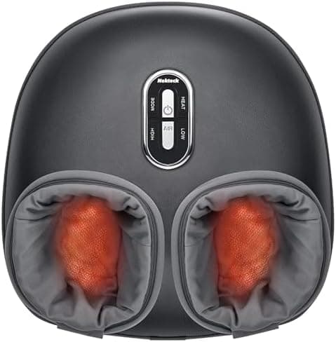 Nekteck Shiatsu Foot Massager with Heat [2026 Upgraded], 3 Modes Deep Kneading Therapy Air Compression, Feet Massage for Plantar…