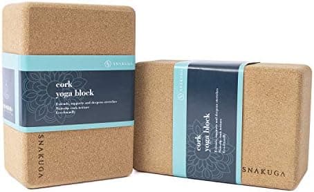 Cork Yoga Block 2 Pack for Pilates, 4'' or 3'' Non-Slip & High Density Blocks for Meditation, Fitness and Stretching, Supportive…