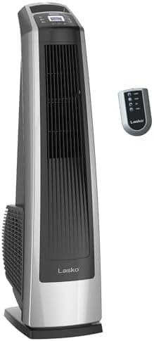 Lasko High Velocity Oscillating Tower Fan with Remote Control - Quiet Standing Fan for Bedroom, Office, and Home - 3 Speeds…