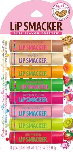 Lip Smacker Original & Best Holiday Flavored Lip Balm Party Pack, Oatmeal Cookie, Vanilla, Mango, Watermelon, Tropical Punch…