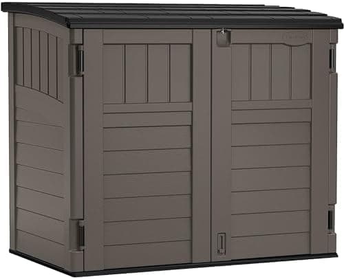 Suncast 34 Cu Ft Horizontal Resin Storage Shed - Outdoor Storage Shed with Floor Included, Lockable, Weatherproof, Fits Small to…