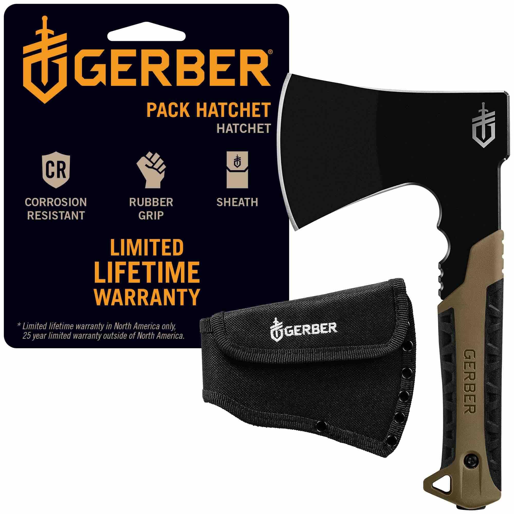 Gerber Gear Pack Hatchet - 3.5" Steel Blade Axe with Full Tang - Survival, Bushcraft and Camping Gear - with…