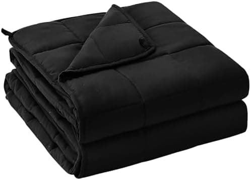 yescool Weighted Blanket for Adults (25 lbs, 60" x 80", Black) Cooling Heavy Blanket for Sleeping Perfect for 240-260 lbs, Queen…