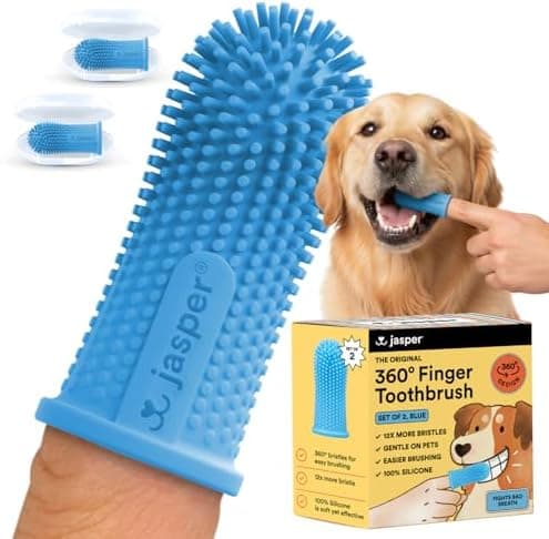 Jasper Dog Toothbrush, 360 Dog Tooth Brushing Kit, Finger Toothbrush, Cat Tooth Brush, Teeth Cleaning, Pet Tooth Brush for Small…