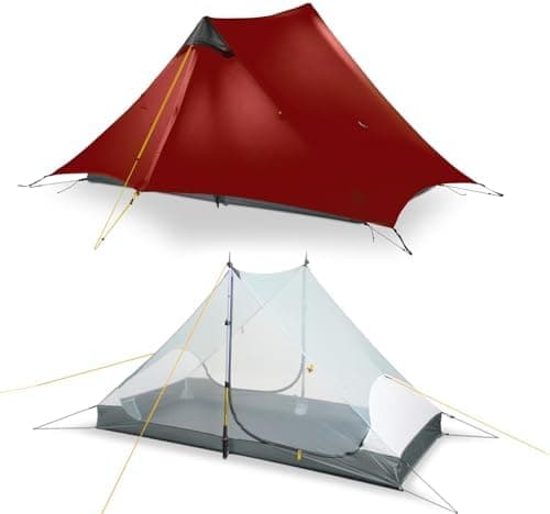 LANSHAN Ultralight Tent 3-Season Backpacking Tent for 1-Person or 2-Person Camping, Trekking, Kayaking, Climbing, Hiking