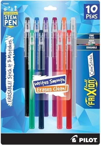Pilot FriXion ColorSticks Erasable Gel Ink Pens, Fine Point 0.7 mm…