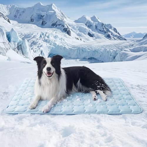 Bedsure Cooling Dog Mat Extra Large, Q-Max>0.5 XL Thin Breathable Cold Crate Pad for Pet, Portable Washable Kennel Bed for Summer…