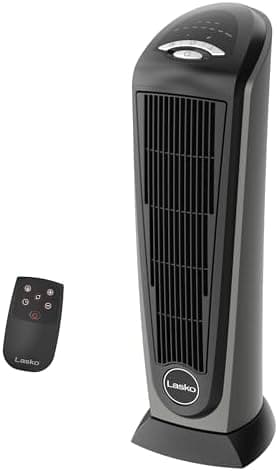 Lasko 1500W Ceramic Tower Space Heater with Remote, Thermostat, Timer & Widespread Oscillation, Portable…