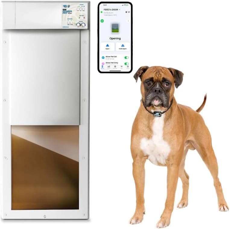 Power Pet WiFi Automatic Electronic Pet Door by High Tech Pet - Pet Operated Dog Door, App Control, 24/7…