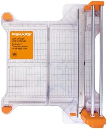 Fiskars ProCision Rotary Bypass Paper Trimmer, 12" Cut Length, Self-Sharpening, Paper Trimmer for Crafting…
