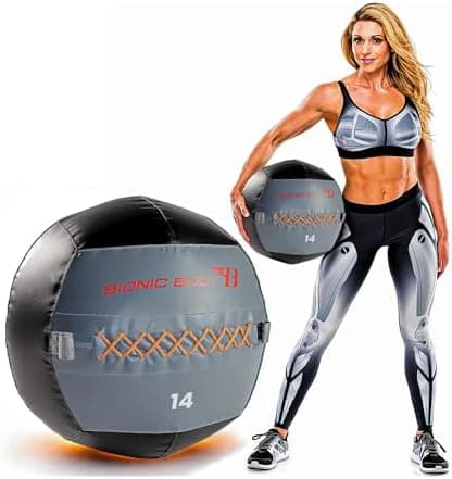 Bionic Body Soft Medicine Ball Weighted Slam Wall Ball for Cardio Workout and Core Training – Ideal for Squat, Lunge, and Partner…