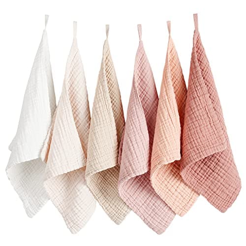 Konssy 6 Pack Face Cloths, Soft Wash Cloth for Washing Face, Cotton Face Towels for Sensitive Skin Women Facial Makeup Remover…