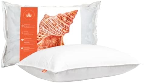 Canadian Down & Feather Co. – 1 Pack Soft 625 Fill Power White Down Sleeping Pillow Standard Size - 500 Thread Count Shell 100%…