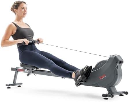 Sunny Health & Fitness Smart Magnetic Rower, Compact Quiet & Smooth…