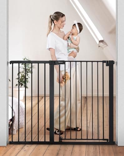 COMOMY 36" Extra Tall Baby Gate for Stairs and Doorways - Fits 29.5" to 48.8" Wide Openings, Auto Close Extra Wide Dog Gate for…